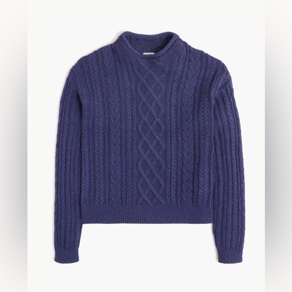 NWT J.Crew Factory Mockneck cable-knit sweater